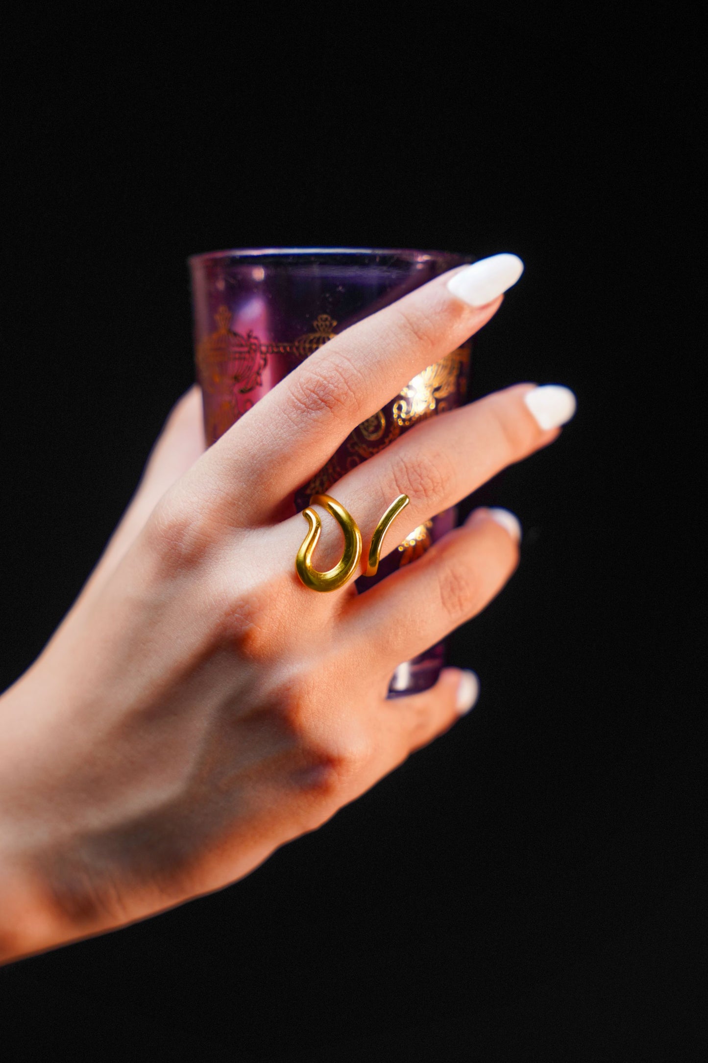 Obsidian Crown Ring